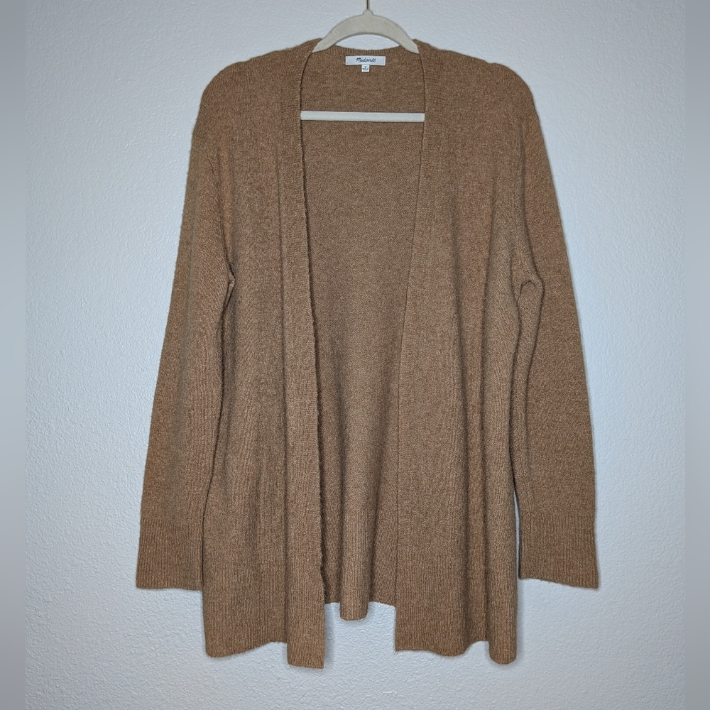 Madewell Womens Tan Brown Alpaca Merino Wool Blend Minimalist Cardigan Sweater M